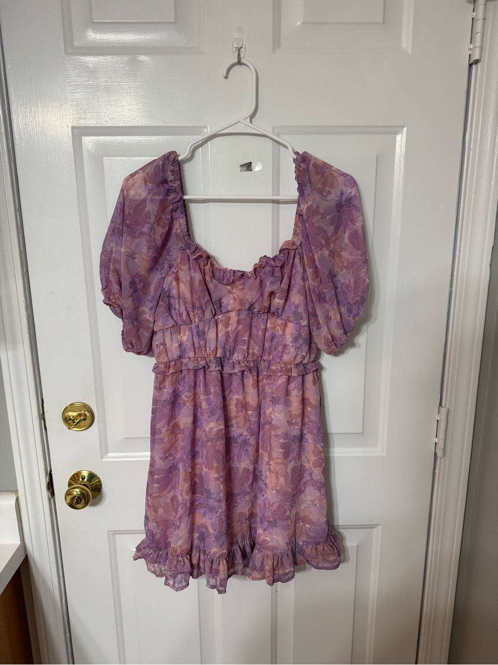 Jessica Simpson Lavender Pink Floral Mini Dress
